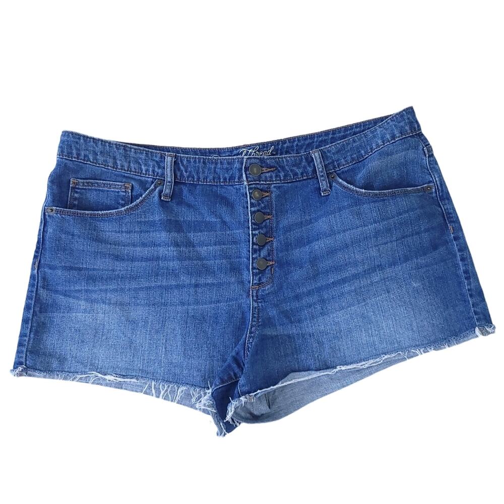 Universal Thread Blue Jean Shorts Cutoff High Rise Shortie Size 16/33R Denim